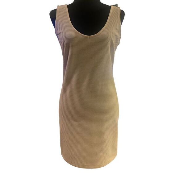 Forever 21 White Ribbed Sleeveless Mini Bodycon Dress Size Large - Picture 1 of 12